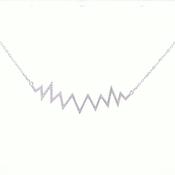 CZ set sound wave necklace 35332