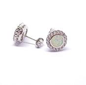 Round Opaline studs in Sterling Silver 34070