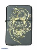 Japanese Oni Mask Lighter, Matte Black finish image