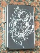 Japanese Oni Mask Lighter, Polished Chrome finish image