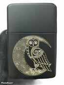 Celtic Owl Lighter, Matte Black Finish image
