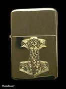 Thor Hammer Mjolnir Lighter, Polished Gold Finish image