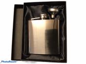 6oz Polished Chrome Hip Flask with Gift Box and Funnel image