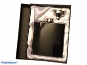 6oz Shiny Black Hip Flask with Gift Box and Funnel image
