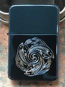 Celtic Fish Design Lighter, Blue Ice Finish image