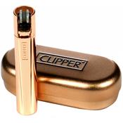 Rose Gold Metal Clipper Lighter In Gift Tin image