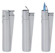 Silver Jet Flame Metal Clipper Lighter In Gift Tin image