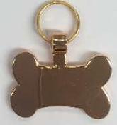 Bone shape Pet Tag Brass 35mm wide FREE ENGRAVING image
