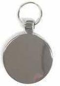 Round disk Pet Tag Chrome 20mm wide FREE ENGRAVING image