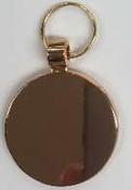 Round disk Pet Tag Copper 35mm wide FREE ENGRAVING image