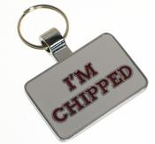 “I’M CHIPPED” Pet Tag 30mm wide FREE ENGRAVING image
