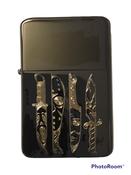 Classic Slasher Movie Knives Lighter, Polished Black Finish image