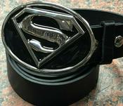 Black Superman Logo Buckle with belt image