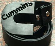 Cummins farm equipment logo buckle with belt image