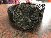 Thor’s Hammer - Mjolnir Knot Dark Silver Buckle with belt image
