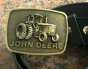 John Deere Tractor brass buckle with belt image