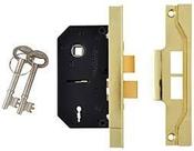 Union Rebated 2-Lever Sashlock for Interior Doors 63mm Brass finish image