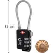Asec - TSA Travel Lock - 3 Pin Combination Lock With Cable image