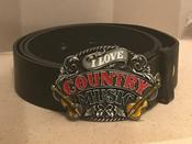I LOVE COUNTRY MUSIC metal buckle with belt image