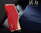 RED Jet 3 Flame Metal JOBON Lighter In Gift Box NEW