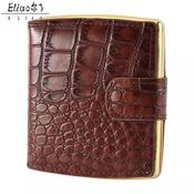 Metal And Leather Cigarette Case with Gift Box, Tan Leather image