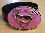 Supergirl Logo Buckle with belt pink Superman oval image