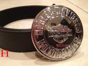 Harley davidson round chrome  logo Buckle with belt image