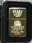 Peaky Blinders Lighter, Shelby Co. Whiskey logo Polished Gold Finish image