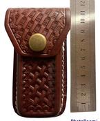 Wide Brown Leather POUCH / SHEATH suitable for Swiss Army Knife image