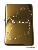 Ireland Refillable Lighter In Polished Brass/Gold Finish, comes with gift box image