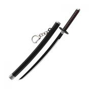 22cm Manga/anime Style Katana Keychain With Sword Stand and Sheath - Black + Red image