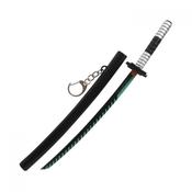 22cm Manga/anime Style Katana Keychain With Sword Stand and Sheath - Black + White
