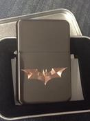 Batman DARK KNIGHT Logo Lighter, Polished Black Finish image