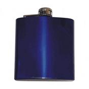 6oz Polished Blue Hip Flask with Gift Box and Funnel image