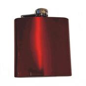6oz Polished Red Hip Flask with Gift Box and Funnel image