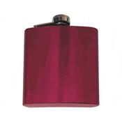 6oz Polished Pink Hip Flask with Gift Box and Funnel image