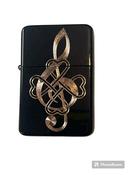 CELTIC MUSIC Lighter Black Ice Finish craic agus ceol trebel clef image