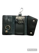 KEY PURSE Wallet Black soft Leather 6 Hooks inside image