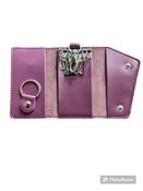 KEY PURSE Wallet Purple soft Leather 6 Hooks inside image