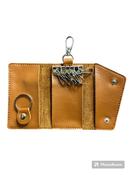 KEY PURSE Wallet Brown soft Leather 6 Hooks inside image