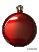 5oz Round Polished Red Hip Flask
