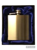 3oz Small Brushed Chrome Hip Flask with Gift Box image