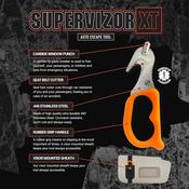 StatGear - SuperVizor XT , Auto Emergency Rescue Escape Tool - Seatbelt Cutter &amp; Window Glass Breaker