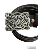 CELTIC KNOT buckle with belt Silver/Black colour metal design image