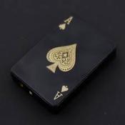 Jet Torch Lighter, Green Flame Ace Card Lighter, Refillable Butane Lighter, Ace of Spades Cool Lighter Windproof Poker Design, Black image