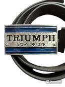 Triumph Motorcycles Logo blue buckle with belt image