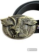 EAGLE buckle with belt Western Oval gold design image
