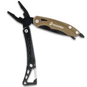 USMC MULTI-TOOL AND CARABINER CLIP - STAINLESS STEEL BLADE, ALUMINUM HANDLE, PLIERS, SAW, BOTTLE OPENER, PHILLIPS HEAD image