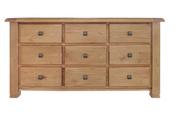 Providence Oak 9 Drawer Wide Chest image