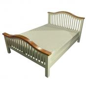Skellig Cream and Oak Curved Bed Frame image